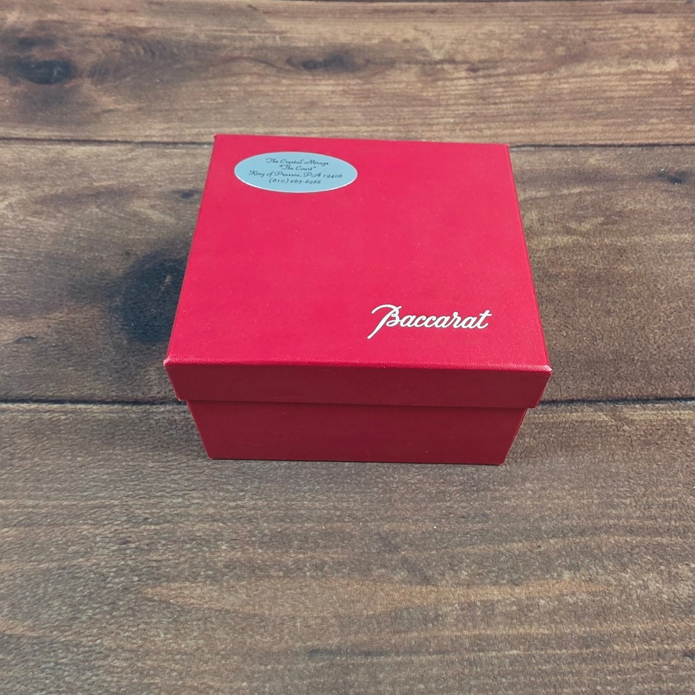 Baccarat Crystal Presentation Box Red Square Excellent Logo Storage Case